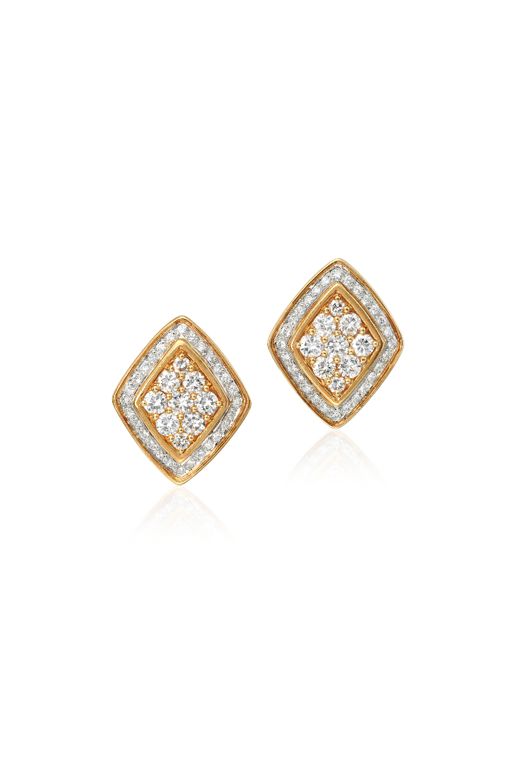 Pair of 18k Gold Diamond Earrings