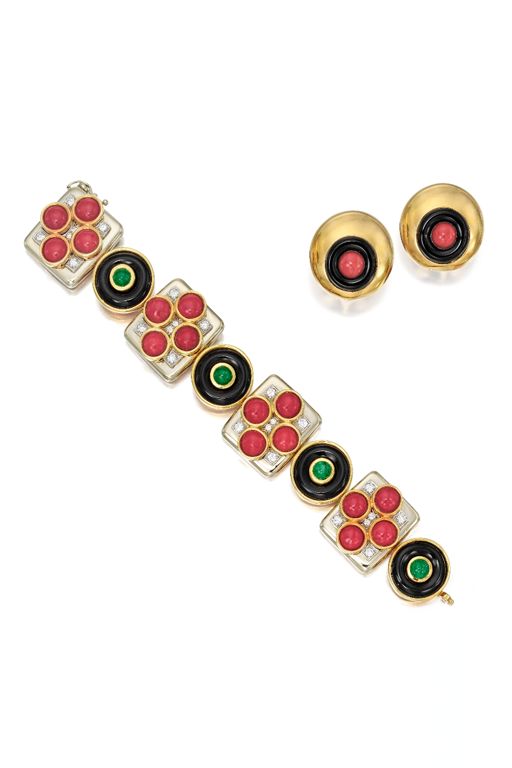 Gold Multi-Gem Jewelry Set