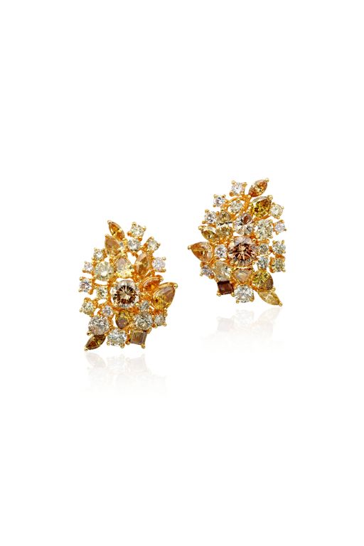 Pair of 18k Gold Diamond Earrings