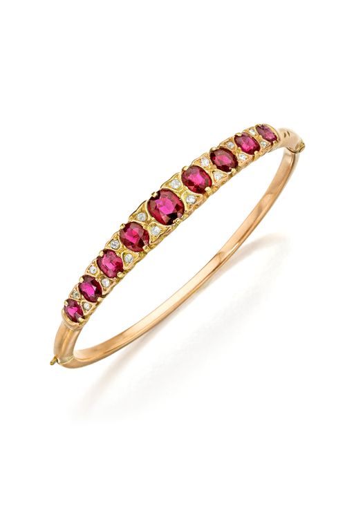 Gold Ruby and Diamond Bracelet
