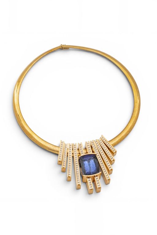 14k Gold Tanzanite and Diamond Necklace