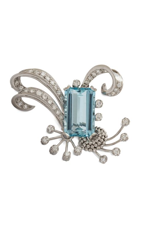 Topaz and Diamond Brooch