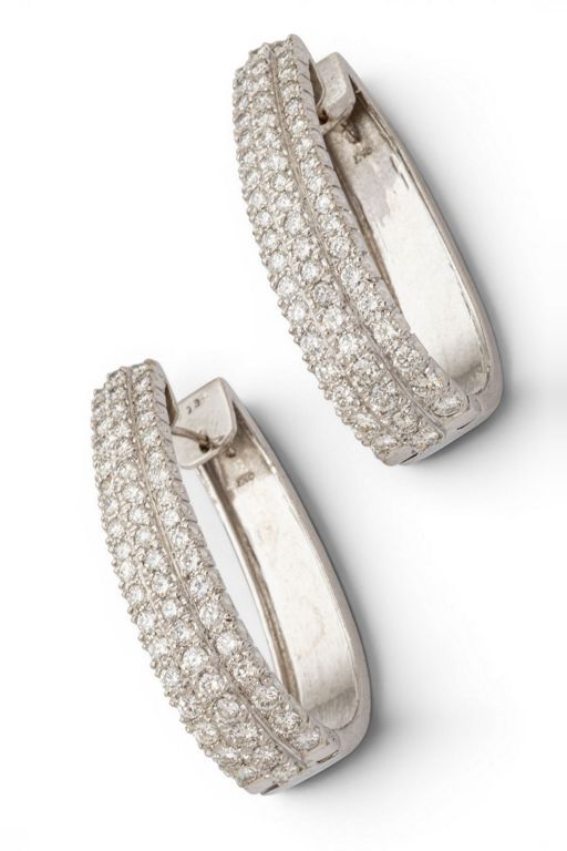 Pair of 14k Gold Diamond Earrings