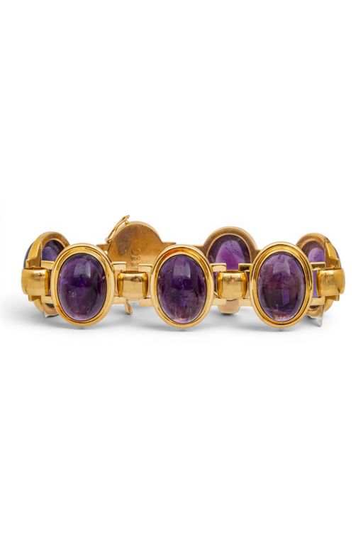 18k Gold Amethyst Bracelet
