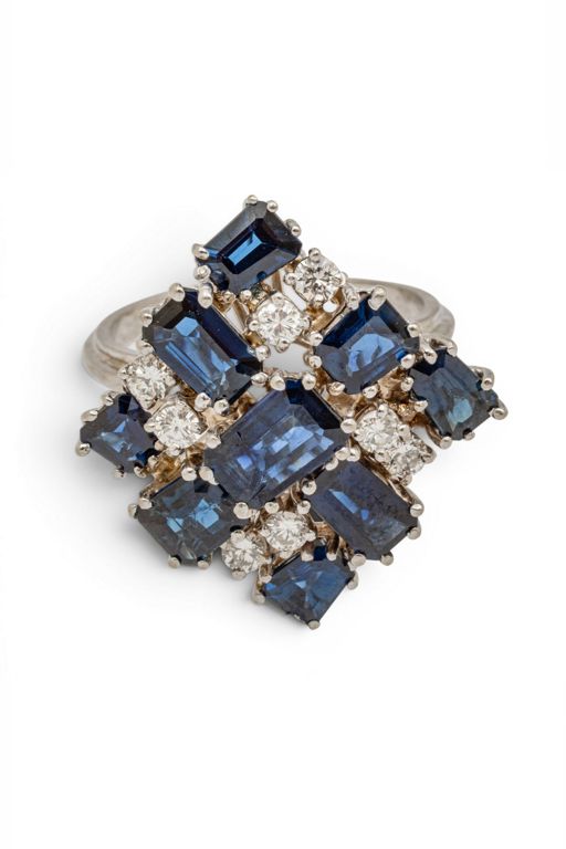 14k Gold Sapphire and Diamond Ring