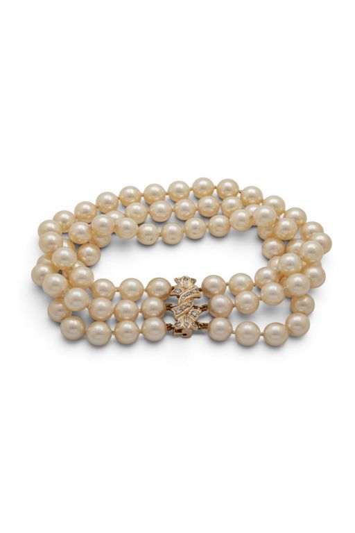 14k Gold Pearl and Diamond Bracelet