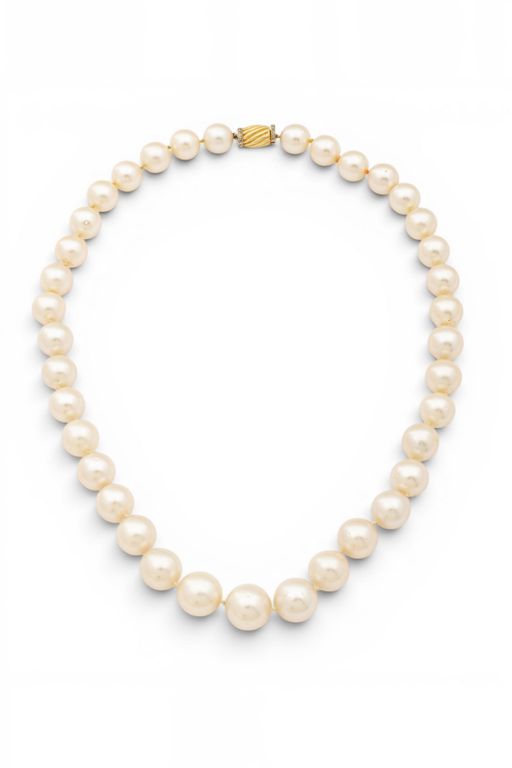 14k Gold Pearl and Diamond Necklace