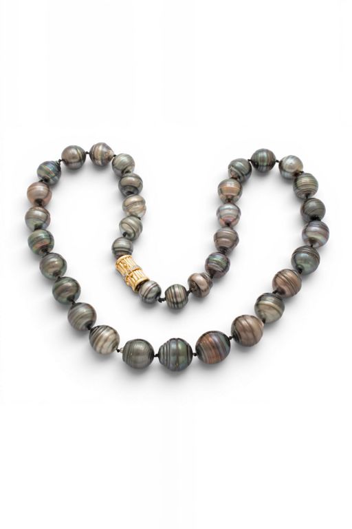 14k Gold Pearl and Diamond Necklace