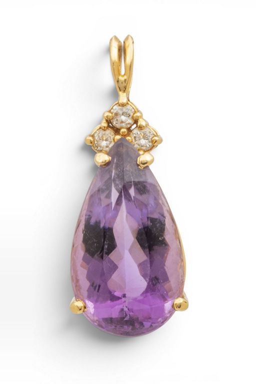 14k Gold Amethyst Pendant