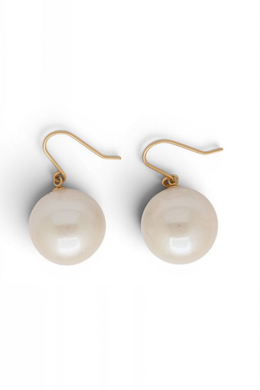 Pair of 18k Gold Pearl Earrings