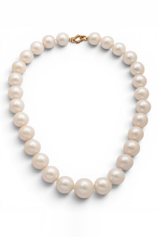 14k Gold Pearl and Diamond Necklace