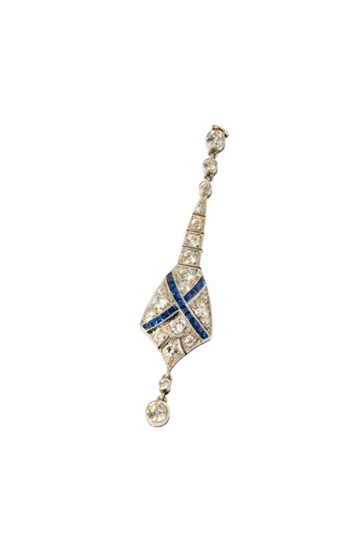 Platinum Diamond and Sapphire Pendant