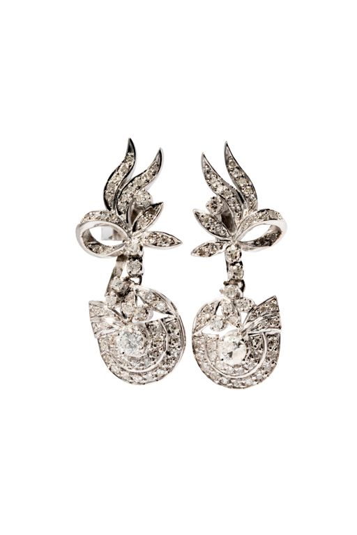 Platinum Diamond Drop Earrings