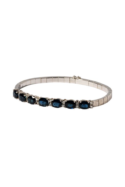 18k White Gold Sapphire and Diamond Bracelet