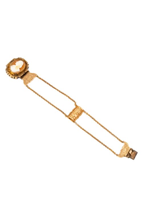 10k Yellow Gold Cameo Chain Bracelet