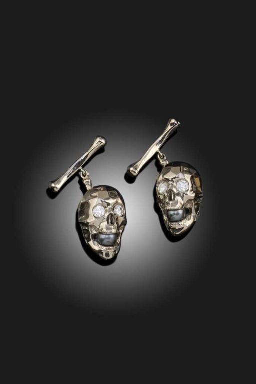 Pair of Gold Diamond and Pearl Cufflinks