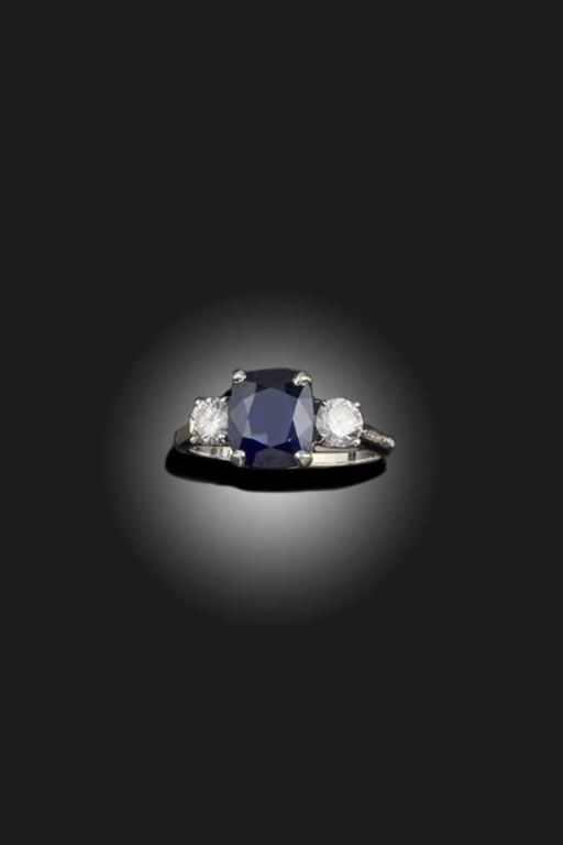 14k Gold Sapphire and Diamond Ring