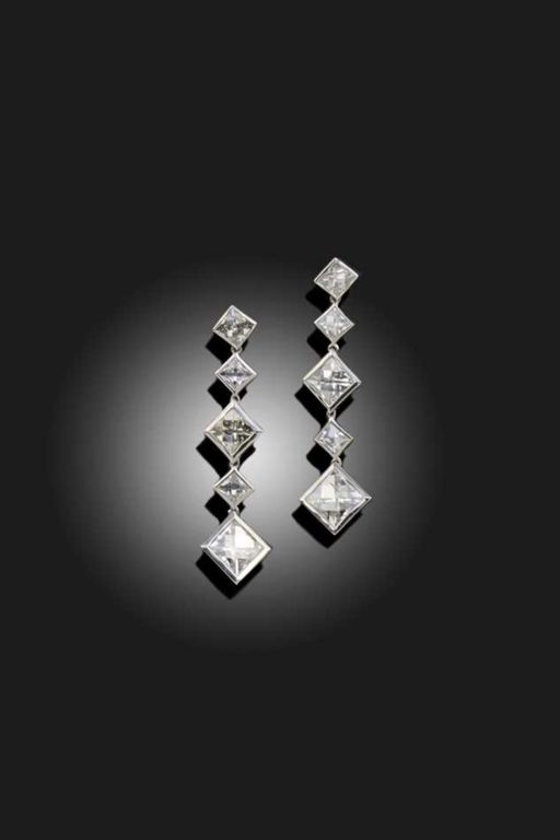 Pair of Gold Diamond Earrings