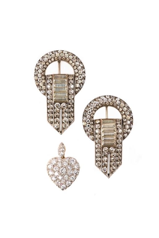 Silver Gold Diamond and Paste Jewelry Set