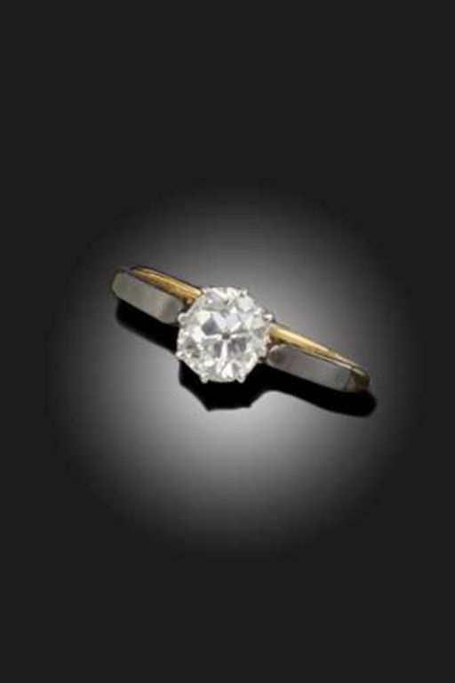18k Gold and Platinum Diamond Ring