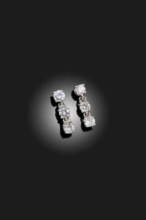 Pair of Gold Diamond Earrings