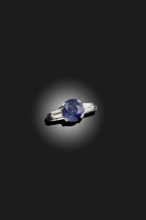 Gold Sapphire and Diamond Ring