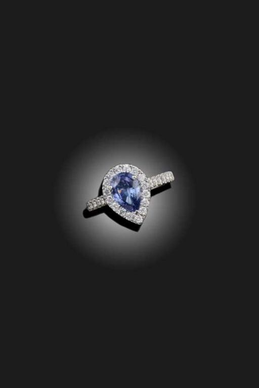 Platinum Sapphire and Diamond Ring