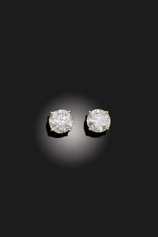 Pair of 14k Gold Diamond Earrings