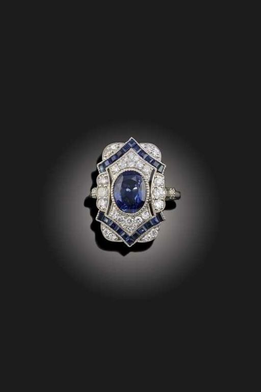 Gold Sapphire and Diamond Ring