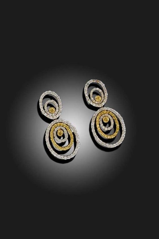 Pair of Gold Diamond Earrings