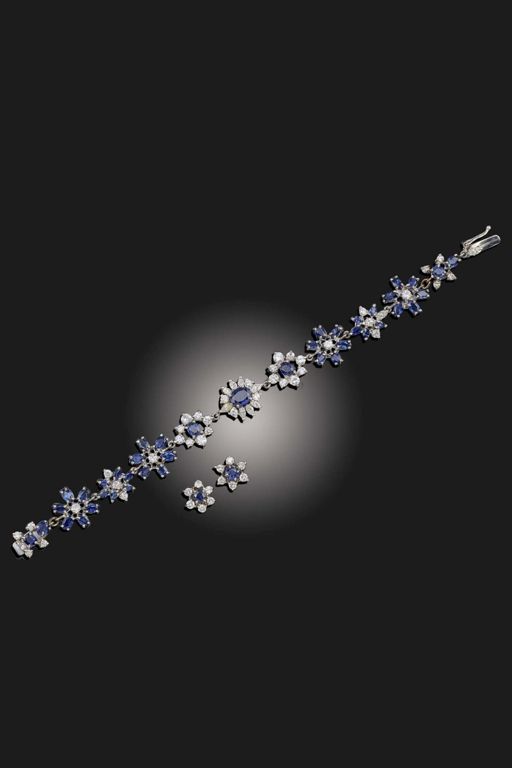Sapphire and Diamond Jewelry Set