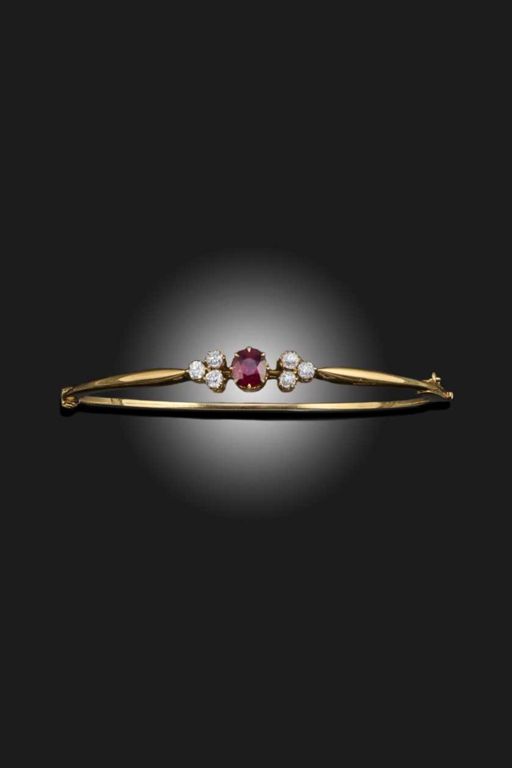 Gold Ruby and Diamond Bracelet