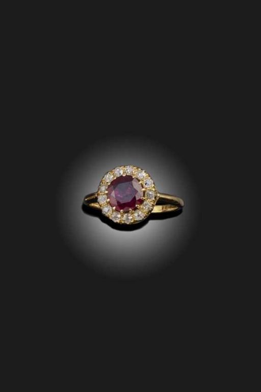 18k Gold Ruby and Diamond Ring