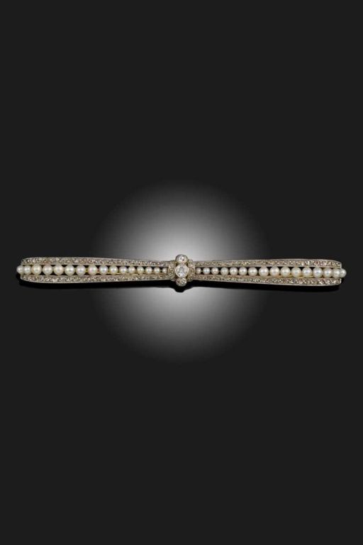 Pearl and Diamond Brooch