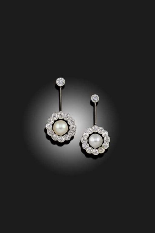 Pearl and Diamond Earrings