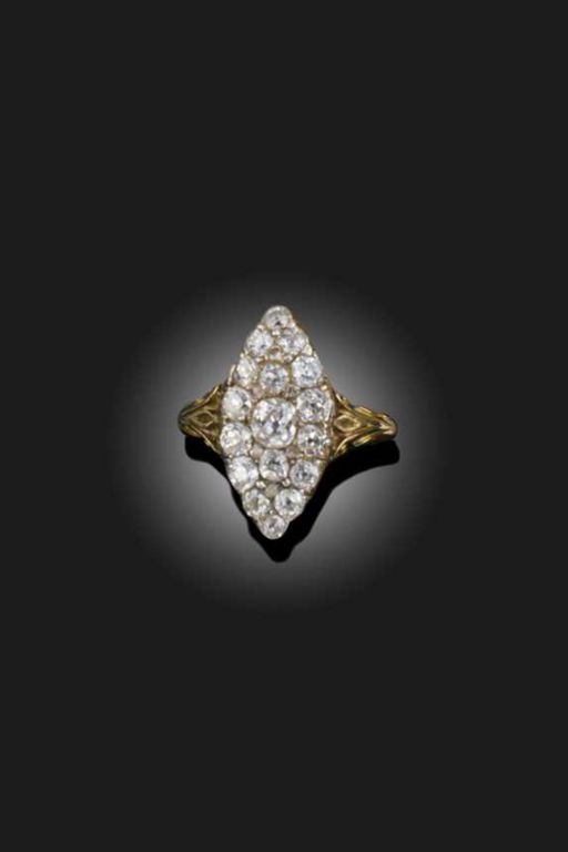 Silver and Gold Diamond Ring