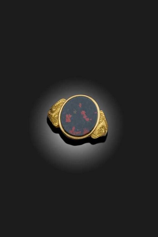 22k Gold Bloodstone Ring