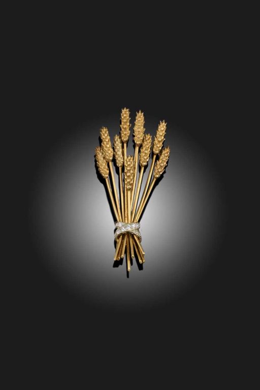 Gold and Platinum Diamond Brooch