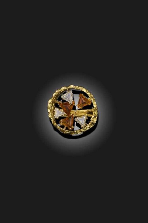 Gold Citrine and Diamond Ring