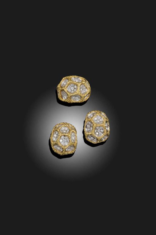 Gold Diamond Ring and Earrings