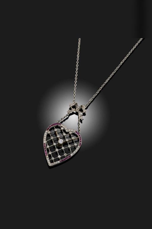 Ruby and Diamond Pendant Necklace