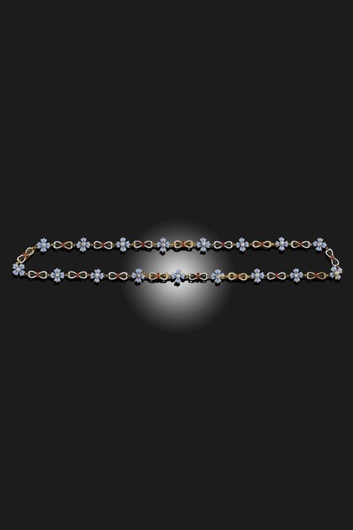 Gold Diamond and Pearl Necklace
