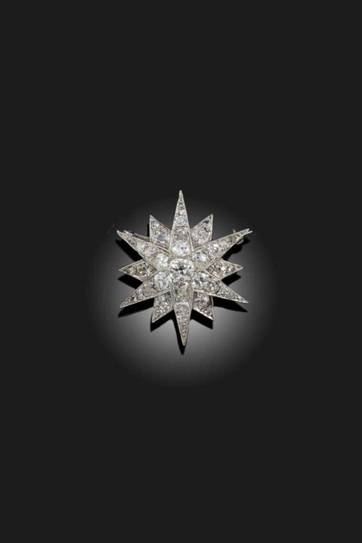 Silver and Gold Diamond Brooch