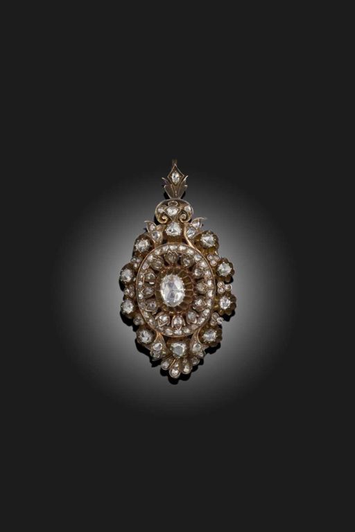 Silver and Gold Diamond Brooch