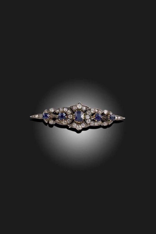 Sapphire and Diamond Brooch