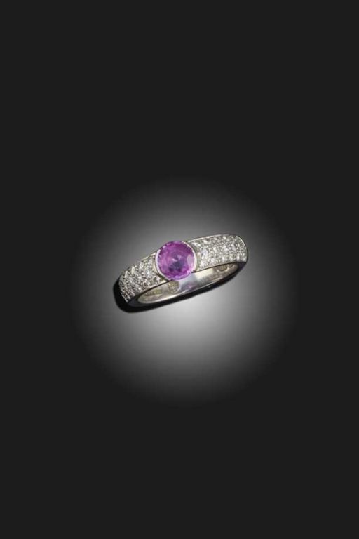 Platinum Sapphire and Diamond Ring
