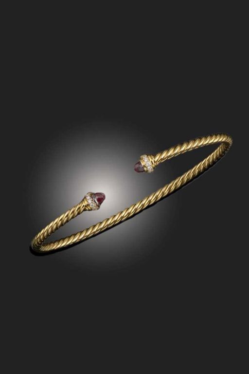 18k Gold Diamond and Garnet Bracelet