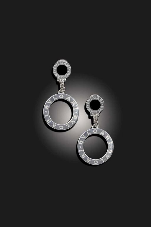 Pair of 18k Gold Onyx Earrings