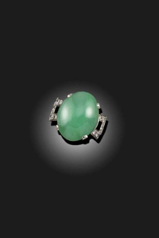 Jadeite Diamond and Onyx Ring