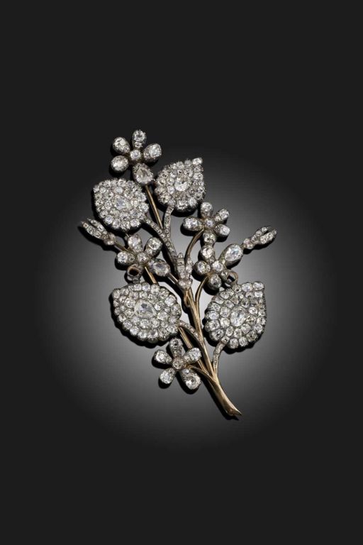 Silver and Gold Diamond Brooch